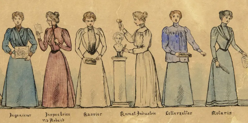 Ingenieur, inspectrice van de arbeid, kassier, kunst-industrie, letterzetter, notaris