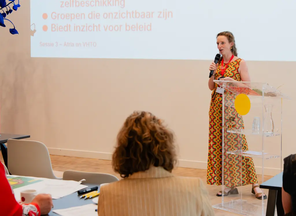Paula Thijs (Atria) in break-out sessie over digitale technologie, fotograaf: Caecilia Rasch